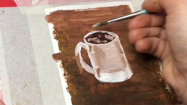 Как нарисовать/Чашка кофе/рисунок/красками/гуашь смотреть онлайн