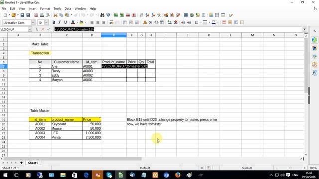Belajar Excel-VLOOKUP For All Spreadsheet (Ms.Excel,LibreOffice,OpenOffice, etc ) смотреть онлайн