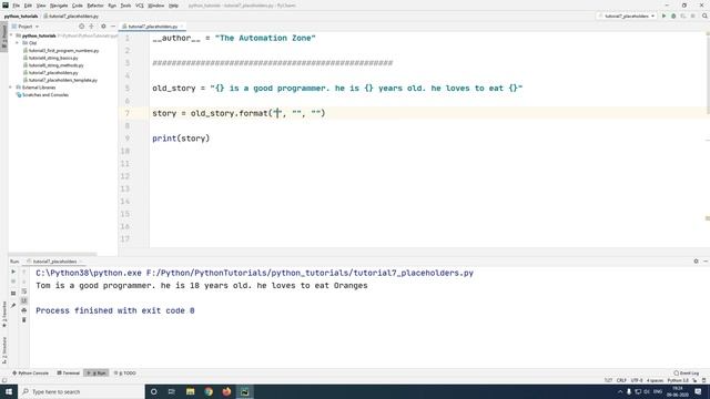 String Formatting | Placeholders - Python Tutorial 7 смотреть онлайн