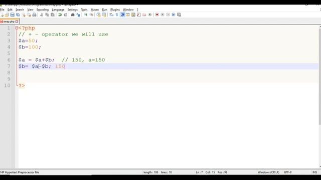 WAP to Swap 2 numbers without using third variable-program| exchange number program in php смотреть онлайн