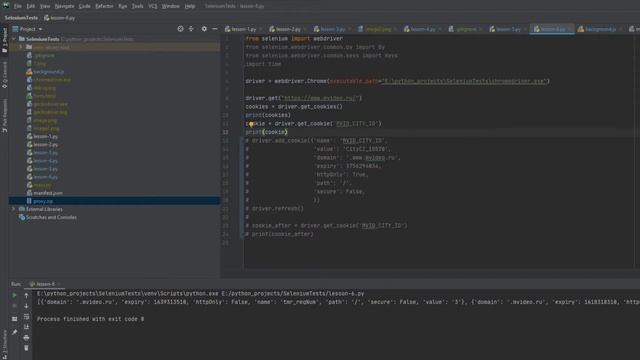 Selenium python. Урок 6. На примере рассматриваем cookies в Firefox и chrome смотреть онлайн
