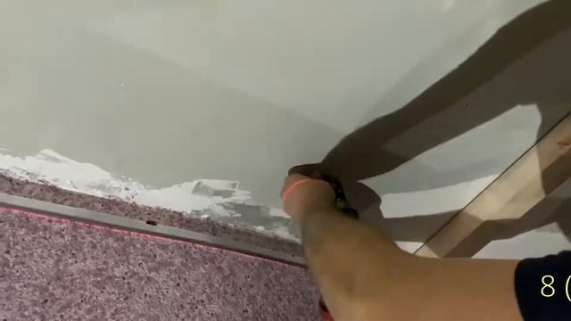 Монтаж натяжного потолка в коридоре. Система штапик. смотреть онлайн