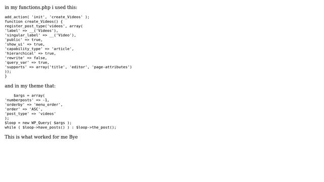 Wordpress: Query menu_order custom post types (3 Solutions!!) смотреть онлайн