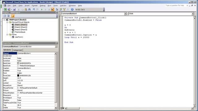 Disable VBA Excel CommandButton While Macro Runs смотреть онлайн