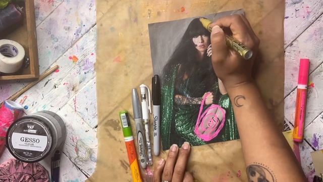Drawing on magazine images | 365 Art Prompts | Prompt 121 #artjournal #junkjournal смотреть онлайн