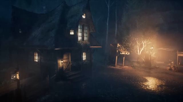 Magical rain in a misty village with quiet thunder for your rest & sleep | Rainy ambience for sleep смотреть онлайн