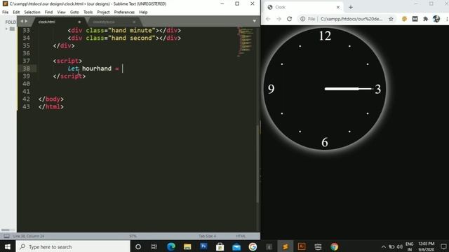 Analog clock using HTML, CSS and JAVA SCRIPT смотреть онлайн