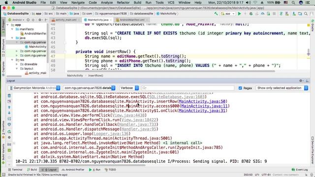 Android Sqlite Database P5 - Thêm dữ liệu vào bảng (2) смотреть онлайн
