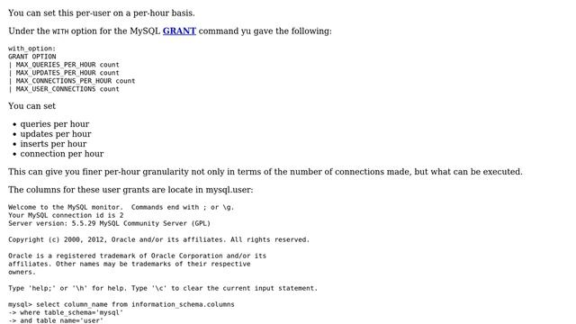 Databases: Mysql : Maximum number of connections on a per user basis - Possible? (2 Solutions!!) смотреть онлайн