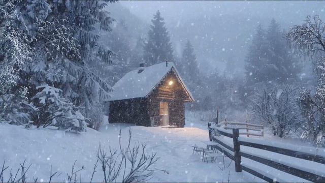 Fall Asleep with Cold Blizzard Howling & Heavy Snow Wind | Icy Snowstorm Ambience in Alps смотреть онлайн