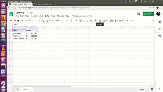 Google Sheets первое знакомство. Абсолютная и относительная адресация. Форматирование листа смотреть онлайн