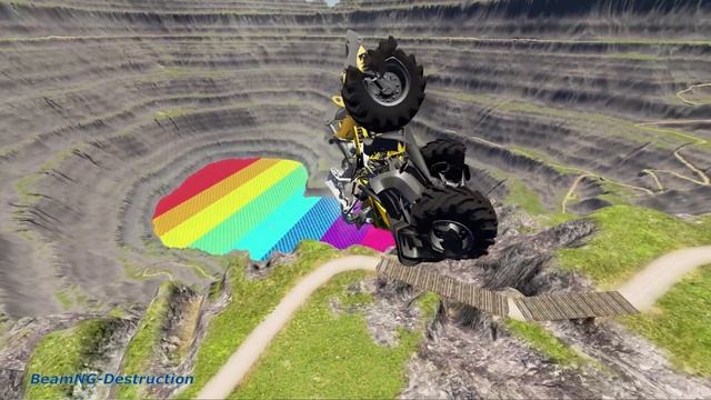 BeamNG drive - Leap Of Death Car Jumps & Falls Into Rainbow Colors Lake #5 | BeamNG-Destruction смотреть онлайн