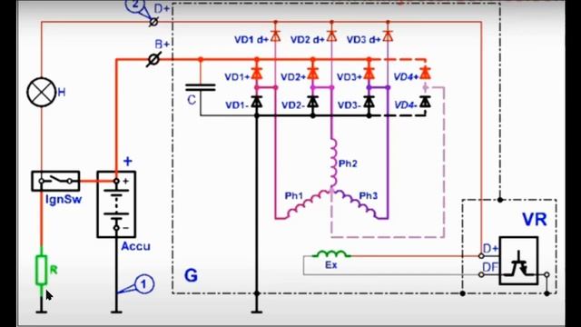 Проверяем генератор с клеммой D+ смотреть онлайн