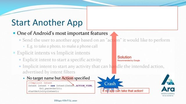 DE6412 Android Programming 5 - Intents with Activities смотреть онлайн