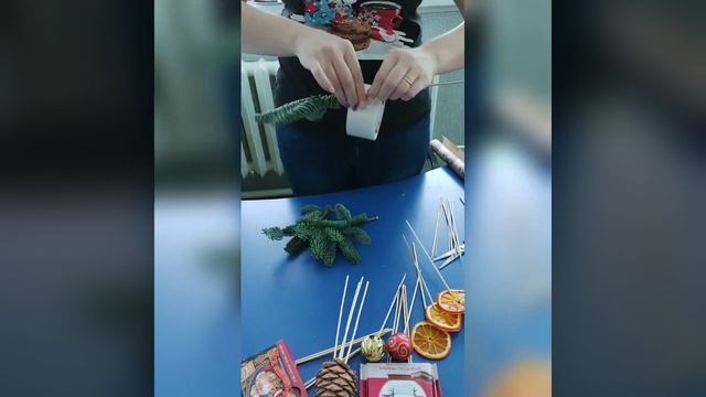 Новогодний букет своими руками смотреть онлайн