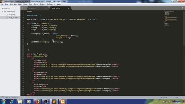 belajar web programming, membuat keranjang belanja dengan php смотреть онлайн