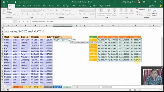 Excel : Index & Match Function– Real time example смотреть онлайн