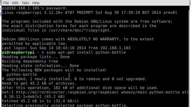 install python-bottle on Raspberry Pi смотреть онлайн
