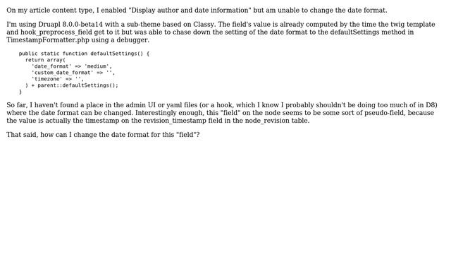 Drupal: Unable to change date format on node created field смотреть онлайн