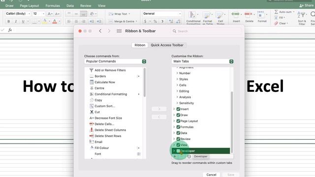 How to add Developer Tab in Excel - MAC смотреть онлайн