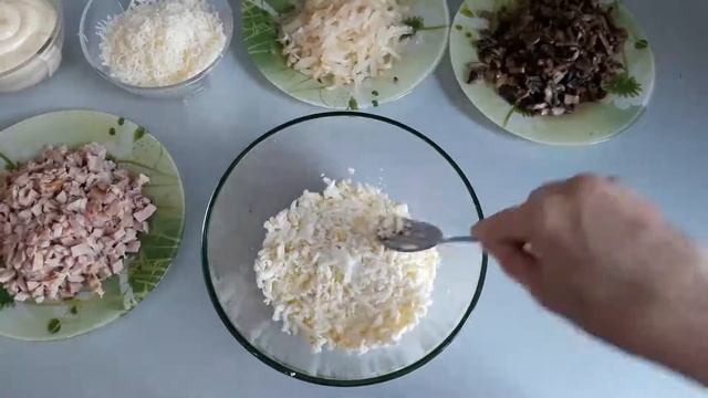 Салат с шампиньонами. смотреть онлайн