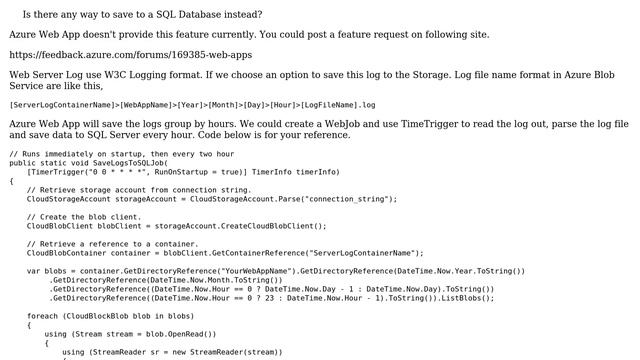 Webserver Logs in Azure -＞ SQL Server смотреть онлайн