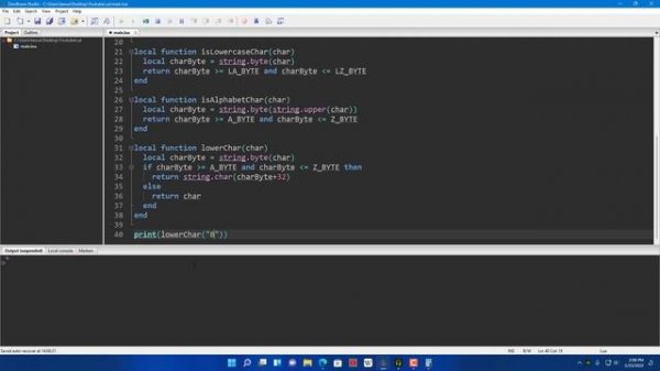string.byte and string.char Lua scripting
