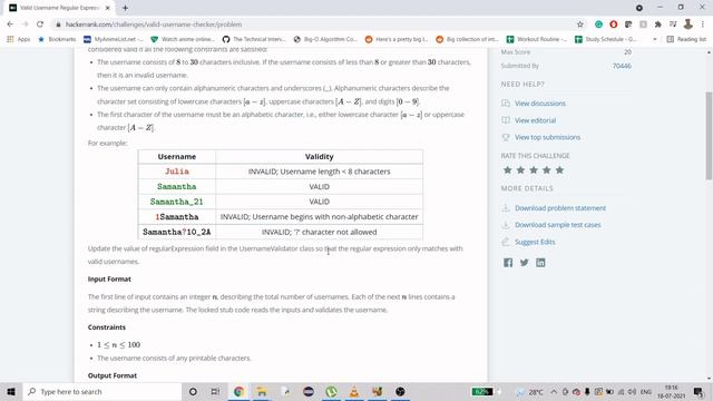 HackerRank | Java | Valid Username Regular Expression | Certification | Gold Badge смотреть онлайн