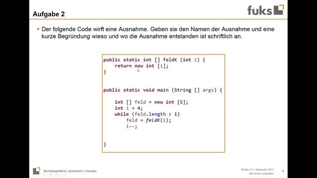 Übung 07 | Exceptions | Programmieren mit Java | Tutorials смотреть онлайн