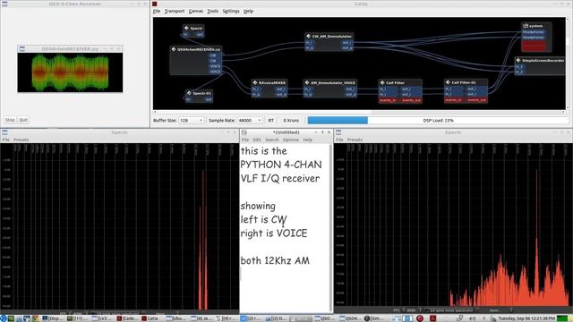 Python APP for a VLF 12Khz AM modulated Transmitter & Receiver - VOICE & CW over iP - Live DEMO смотреть онлайн