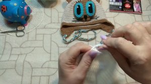 Прикольная вязаная шапочка-котик. Вязание крючком. МК. Часть 1