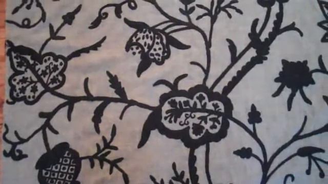 Crewel Fabric Lotus Black on Dark Melange Wool смотреть онлайн