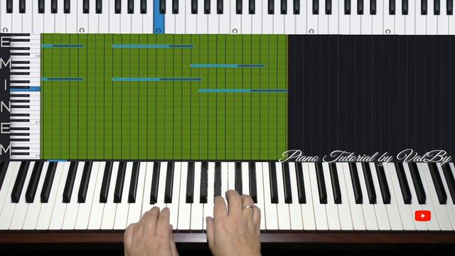 How to play on piano EMINEM Mockingbird ~ easy level [Tutorial by ValBy] смотреть онлайн