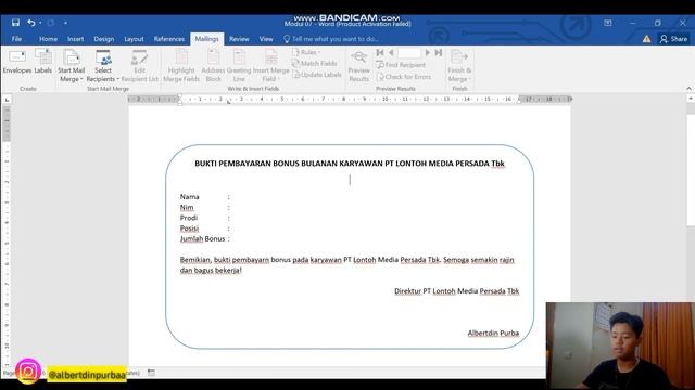 Modul 07 | Membuat Mail Merge menggunakan Ms. Excel dan Ms. Woes смотреть онлайн