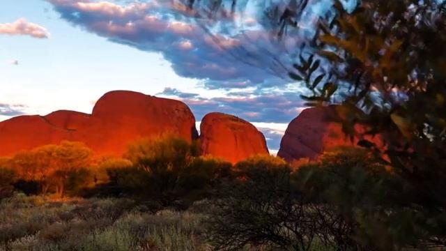 Красная гора, природа Австралии, гора Улуру, Айерс рок. смотреть онлайн