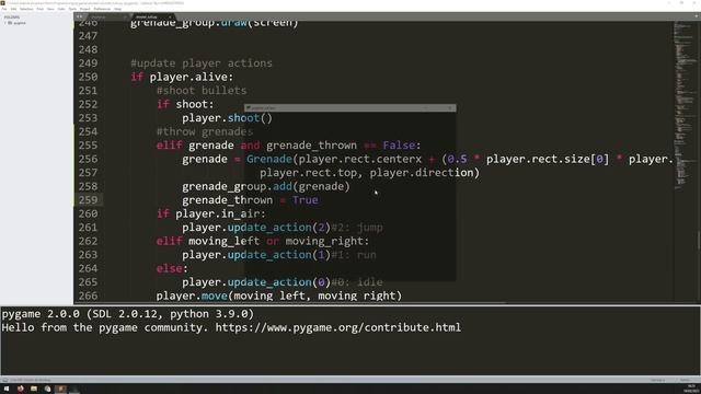 PyGame Scrolling Shooter Game Beginner Tutorial in Python - PART 5 | Grenades and Projectiles смотреть онлайн