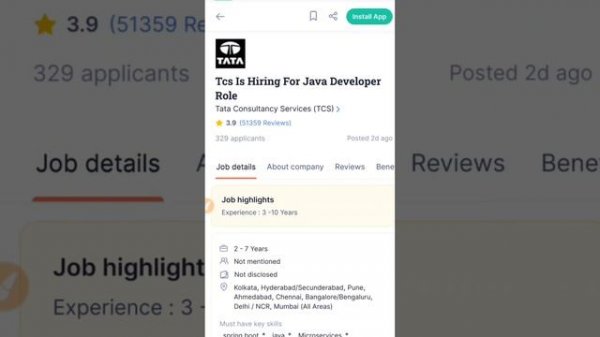 TCS Job Vacancy In Ahmedabad || Latest Java Developer Job Vacancy || Java Developer Recruitment