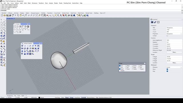 Rhino 3D CAD Tutorial: History Enabled (Parametric) G2 Continuity Surfacing смотреть онлайн