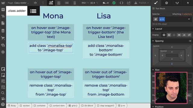 Transform One Element On Hover Of A Different Element | Class Adder For Webflow Interactions
