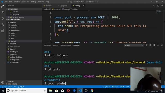 Andela DevC 06 and 07 Create the Tests, helpers folders and branch out using git checkout смотреть онлайн