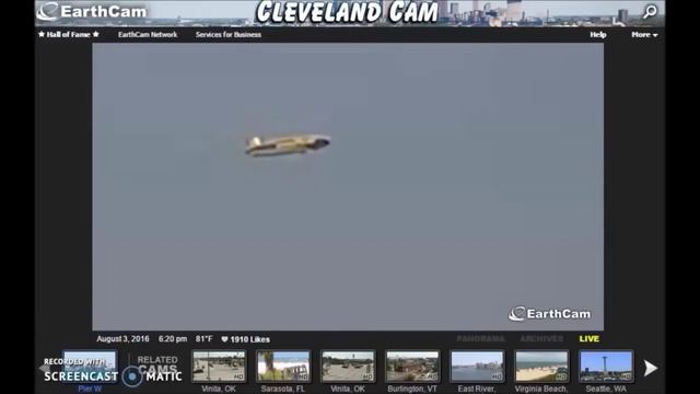 НЛО большего размера кружит над озером возле города Кливленд смотреть онлайн