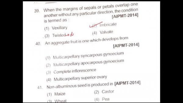 NEET 2021 Chapter wise PREVIOUS YEAR QUESTIONS & Solutions | MORPHOLOGY FLOWERING PLANTS | VIDEO -