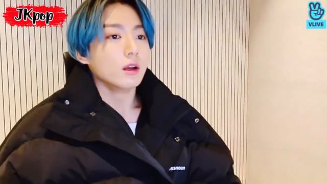 Трансляция Чонгука с синими волосами в Vlive 2021