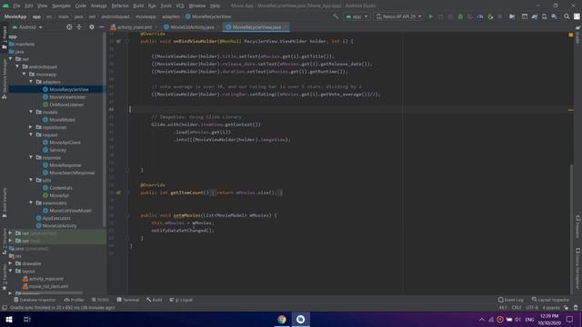 REST API with MVVM and Retrofit2 #19 - RecyclerView Setup смотреть онлайн
