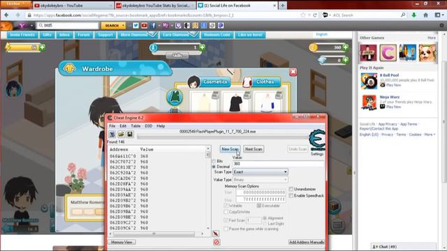 how to hack mod Social life on Facebook with Cheat Engine смотреть онлайн