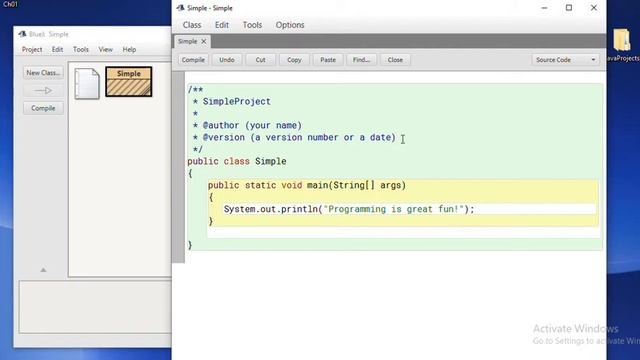 Getting Started with Java in BlueJ смотреть онлайн