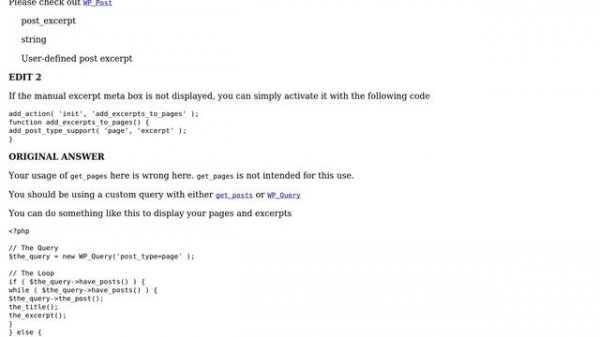Wordpress: How to get post or page excerpt using post_excerpt? (3 Solutions!!)
