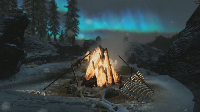 Skyrim Stone Hill Bluff Night Dreamscene смотреть онлайн