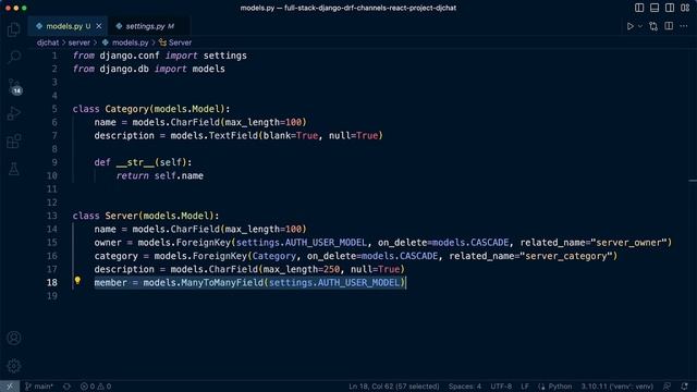 Full Stack React Django DRF | Chat App | Build Chat Server Administration Models смотреть онлайн
