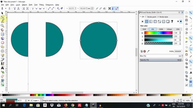 How to Draw a Semi-circle in Inkscape смотреть онлайн